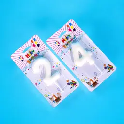 White Number Candles 0083
